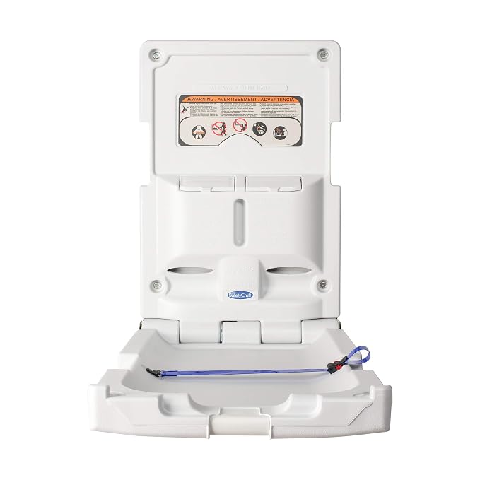 SafetyCraft Vertical Baby Diaper Changing Station, Wall Mounted, Built in Liner - Image 2