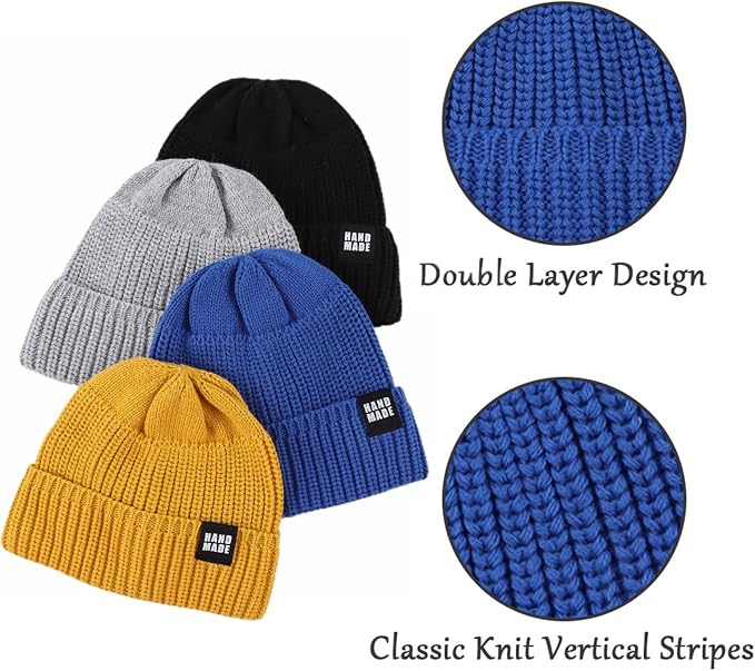 JANGANNSA Simple Knitted Baby Beanie Hip-Hop Boys Winter Hat Toddler Kids Bonnet - Image 4