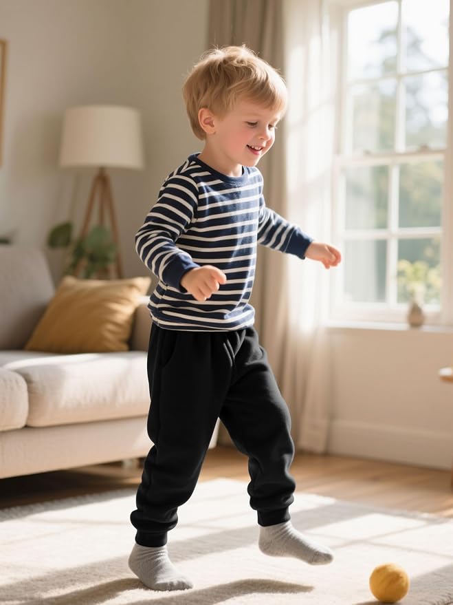 4 Pack Toddler Boys Sweatpants Cotton Baby Kids Joggers Toddler Boys Girls - Image 5