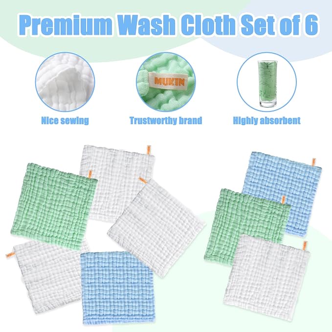 MUKIN Muslin Washcloths - Image 3
