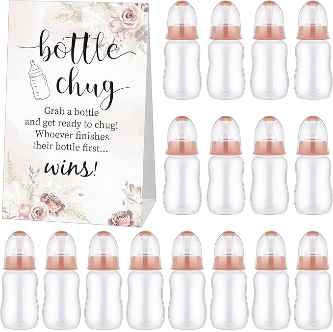 TrelaCo Bottle Chug Baby Shower Game 20 Pcs Baby Bottles Shower Favor by TrelaCo