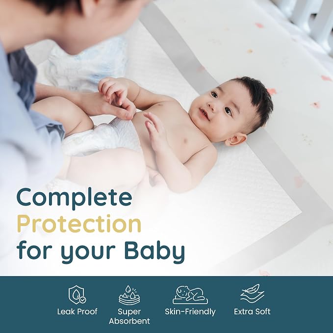 Reli. Disposable Changing Pads for Baby | 18" x 24" Disposable Diaper Changing - Image 6