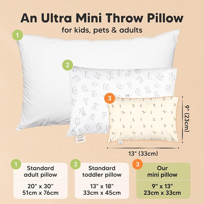 Mini Toddler Pillow with Pillowcase - Image 2