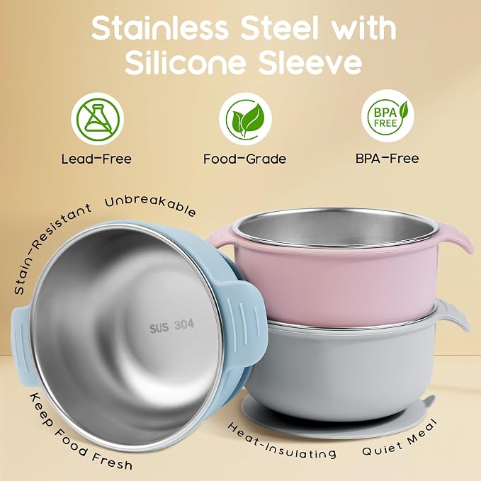 Bella's Friends Stainless Steel and Silicone Baby Bowls - Image 5