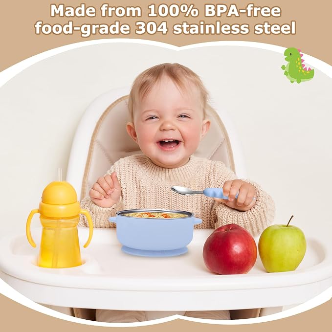 2 Pack Stainless Steel Baby Bowls - Image 3