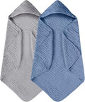 Yoofoss Hooded Baby Towels for Newborn 2 Pack 100% Muslin Organic Cotton Baby by YOOFOSS