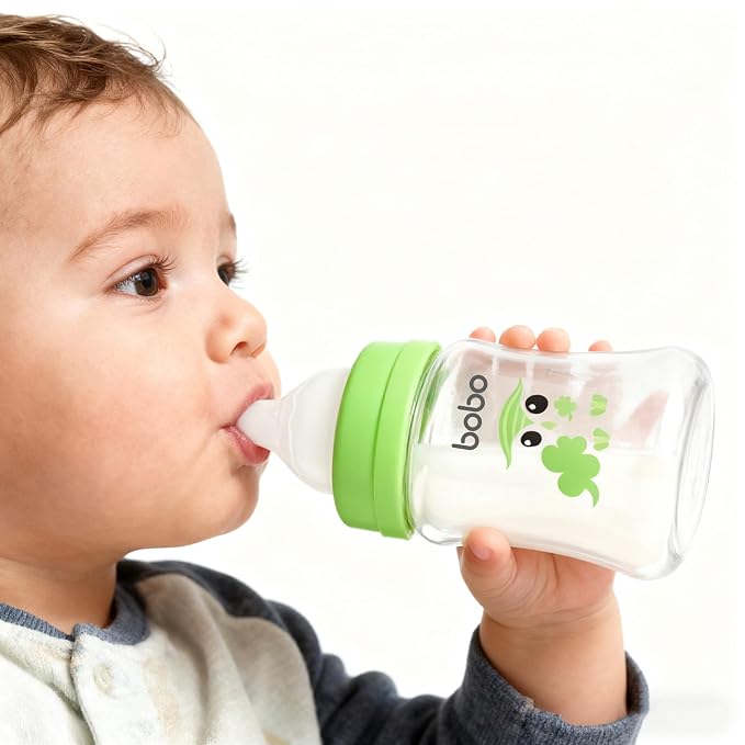 YOHKOH Glass Baby Bottles with Slow Flow Nipple, Newborn Anti-Colic Baby Bottles - Image 4