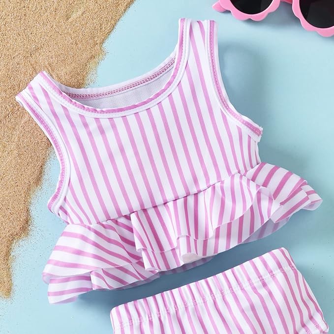 Aalizzwell Toddler Baby Girl Bathing Suit Two Piece Swimsuit Bikini Beach Wear - Image 3
