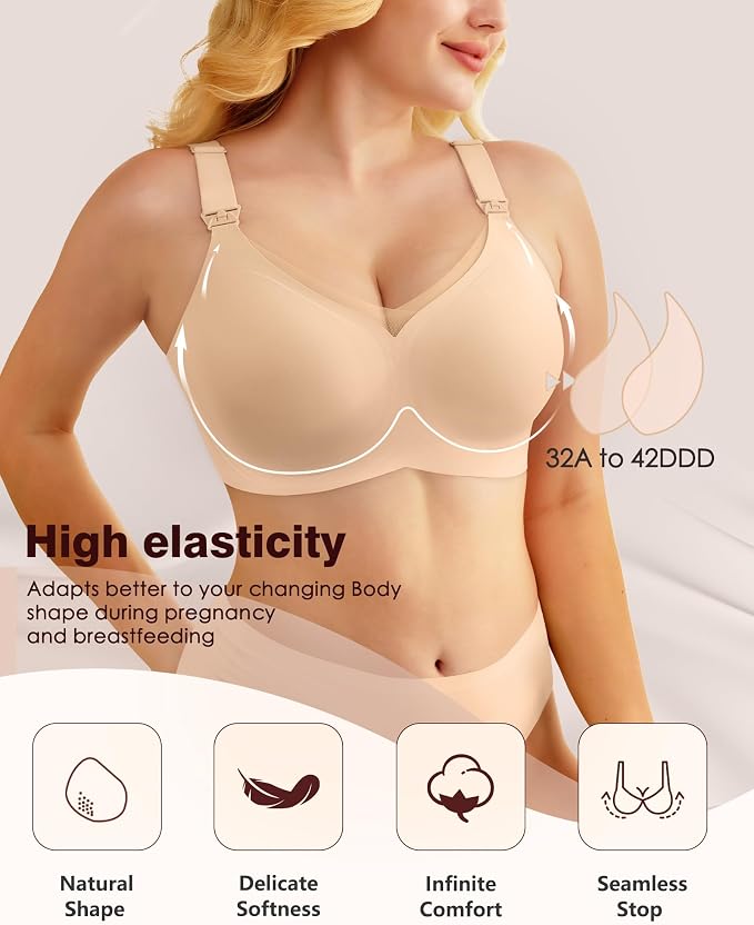 As Fairy Nursing Bras for Breastfeeding Mesh Lace Seamless Maternity Bra - Image 3