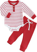 Newborn Baby Boy Girl Clothes Ribbed Knitted Long Sleeve Romper Pants Solid by MABABY