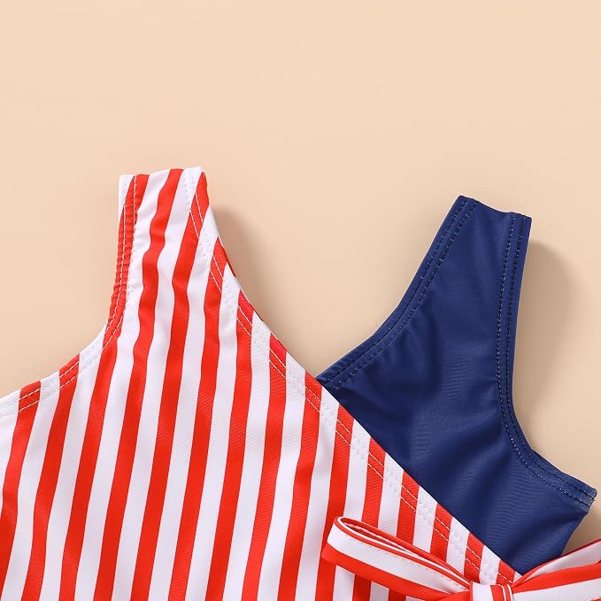 Happy Town Toddler Swimsuit Girl One Piece Bathing Suit Color Block Swimwear - Image 4
