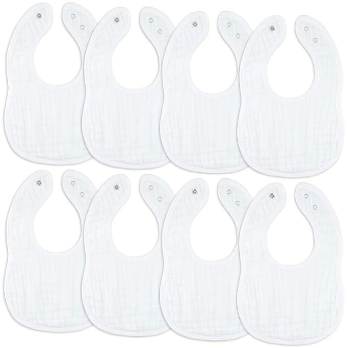 Comfy Cubs Muslin Bibs for Babies, Drool and Teething Bib, Adjustable Snaps by ComfyCubs