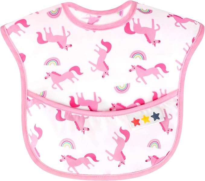 Accmor Baby Bibs, Waterproof Baby Toddler Bibs, Apron Smock Bib - Image 2