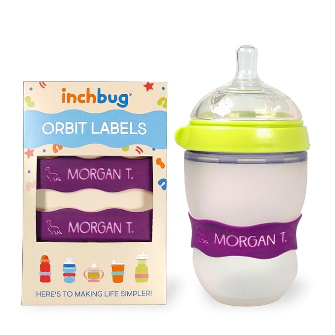 InchBug Orbit Labels Baby Bottle and Water Bottle Silicone Name Bands – - Image 2