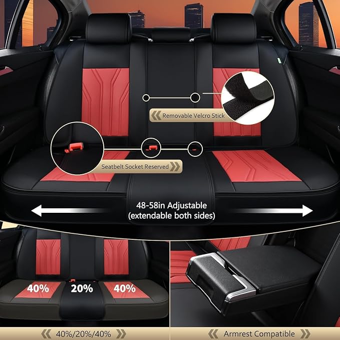FLORICH Leather Seat Covers Automotive Seat Covers Car Seat Covers Full Set Car - Image 4