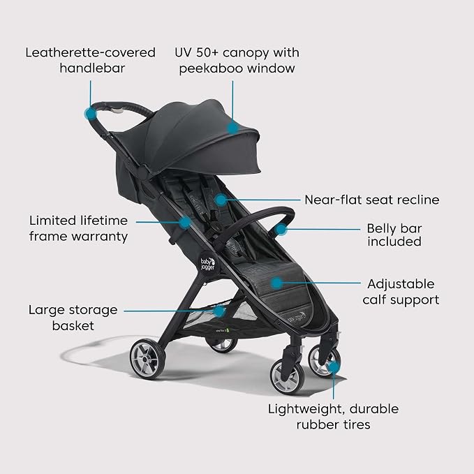Baby Jogger City Tour 2 Ultra-Compact Travel Stroller Lightweight Foldable Pike - Image 7