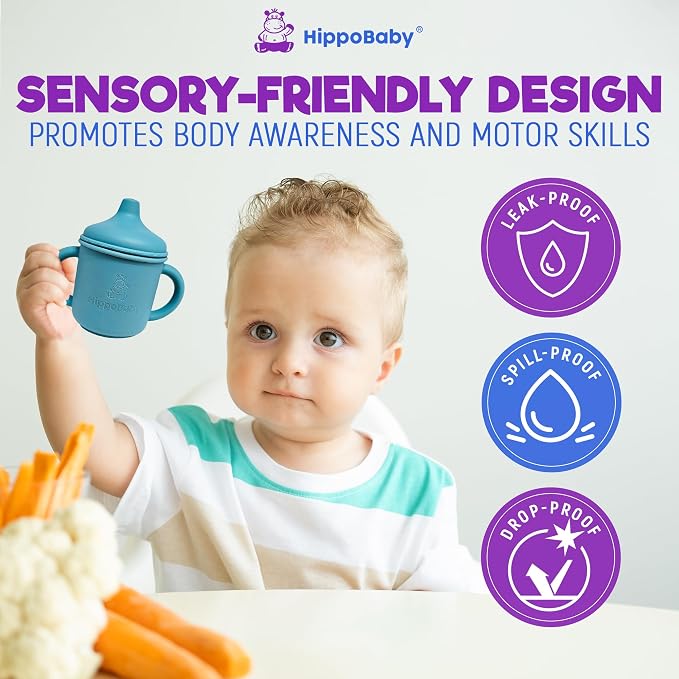 Silicone Transition Sippy Cup for 6+ month old | Includes 1 Toddler straw cup & - Image 4