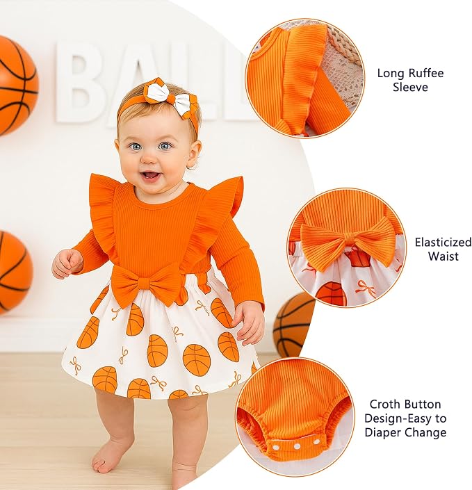 Chichoo Baby Girl Clothes Infant Fall Winter Outfits Newborn Long Sleeve Romper - Image 2