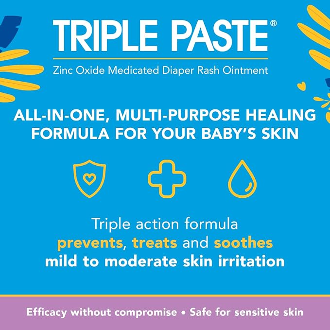 Triple Paste Multi-Purpose Baby Healing Ointment, 2 oz Tube, Diaper Rash Cream - Image 3