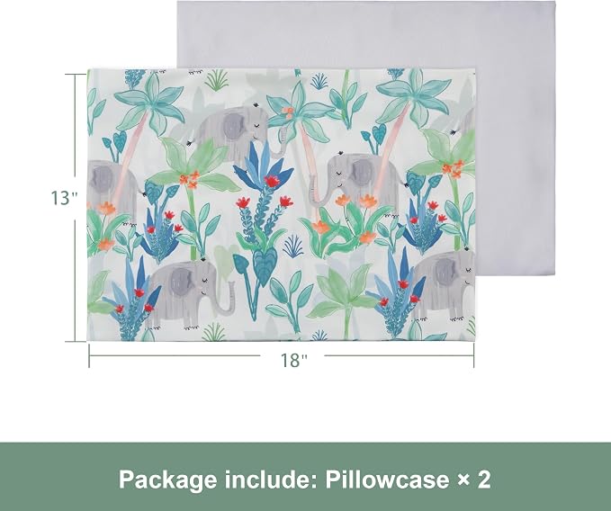 TILLYOU Toddler Pillowcases 13 x 18 Travel Pillow Case 2 Pack, Kids Pillowcases - Image 2