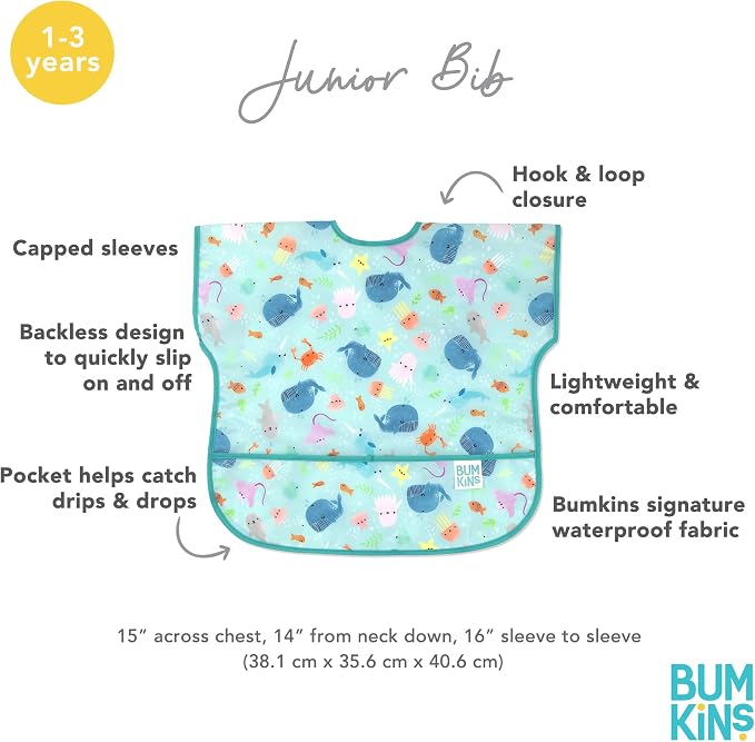 Bumkins Bibs - Toddler Bibs, Waterproof, Large - Image 5