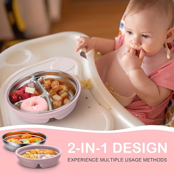 Nuogo 1 Pcs Stainless Steel Baby Suction Plates - Image 2