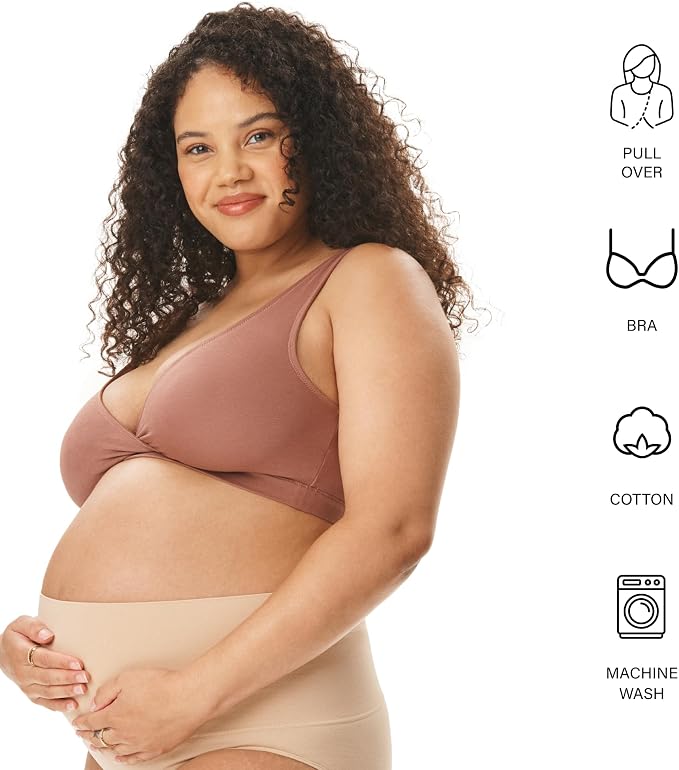 Motherhood Maternity Womens Soft Cotton Spandex Wrap Front Maternity & Nursing - Image 4