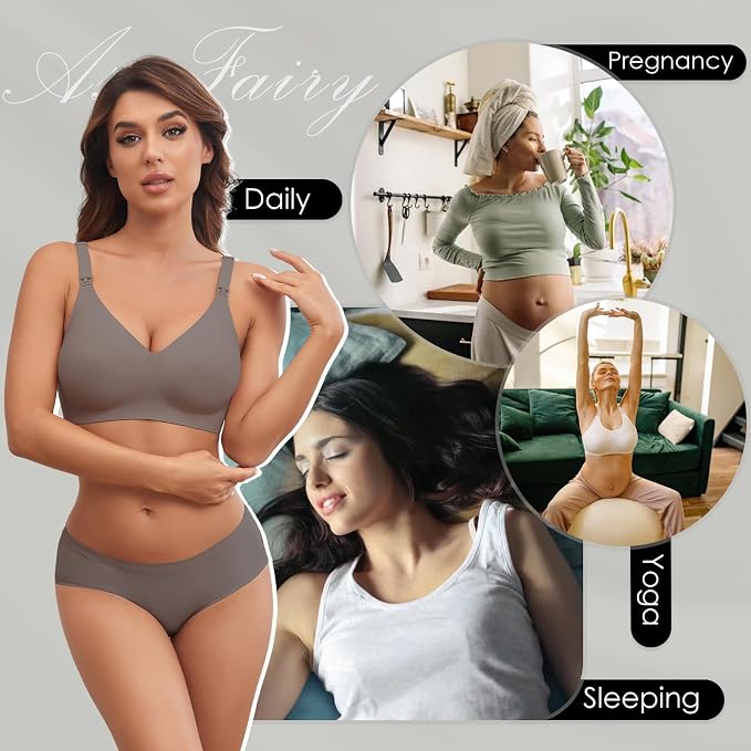 As Fairy Seamless Nursing Bras for Breastfeeding Soft Wireless Sleep Maternity - Image 6