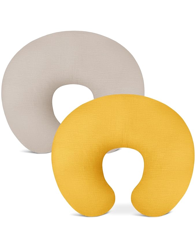 Nursing Pillow Covers 2 Pack, Muslin Nursing Cover by Wimist