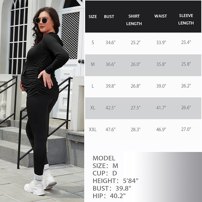 GINKANA Maternity Hoodie Long Sleeves Shirts Casual Maternity Top Pregnancy - Image 7