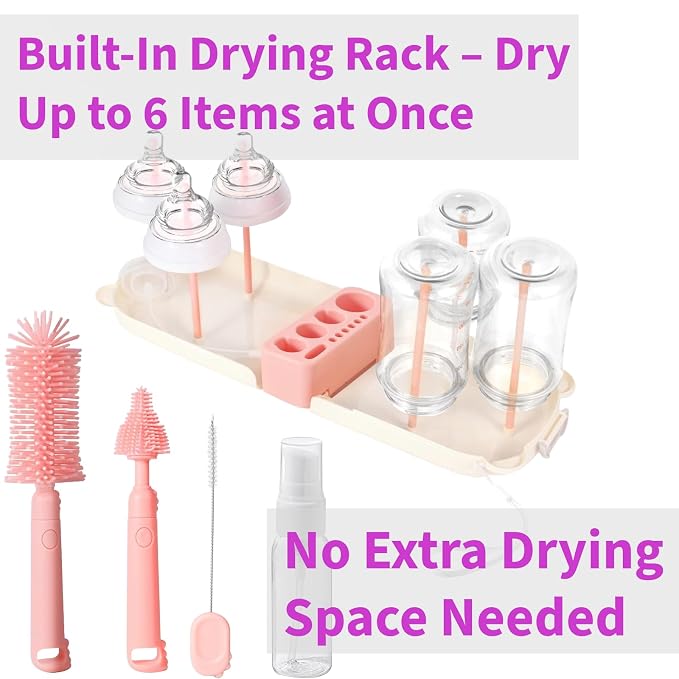 Travel Baby Essentials, 7in1 Travel Baby Bottle Cleaning Kit, Baby Essentials - Image 4