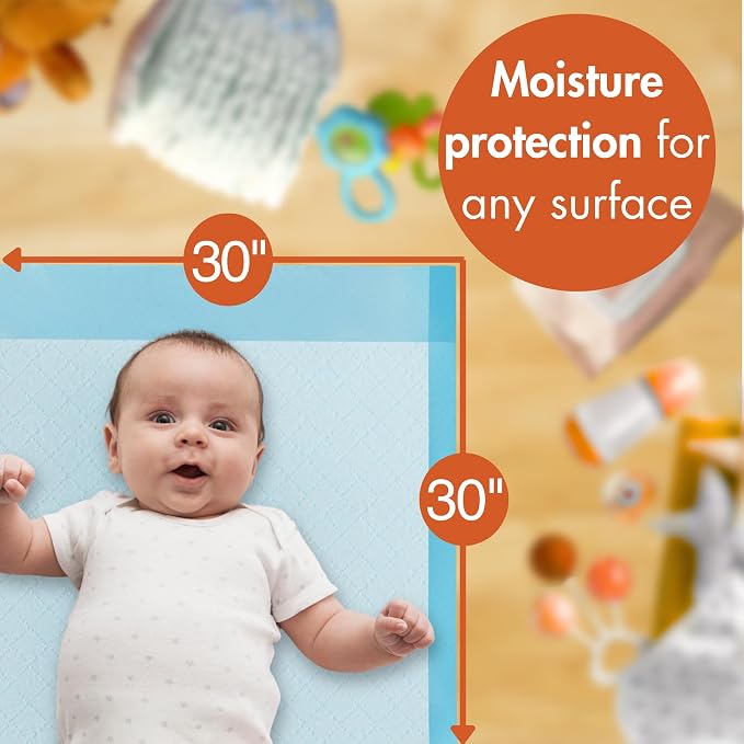 Caring Disposable Underpads 30 x 30 in, Light Absorbency Bed Pads, Chucks Pads - Image 2