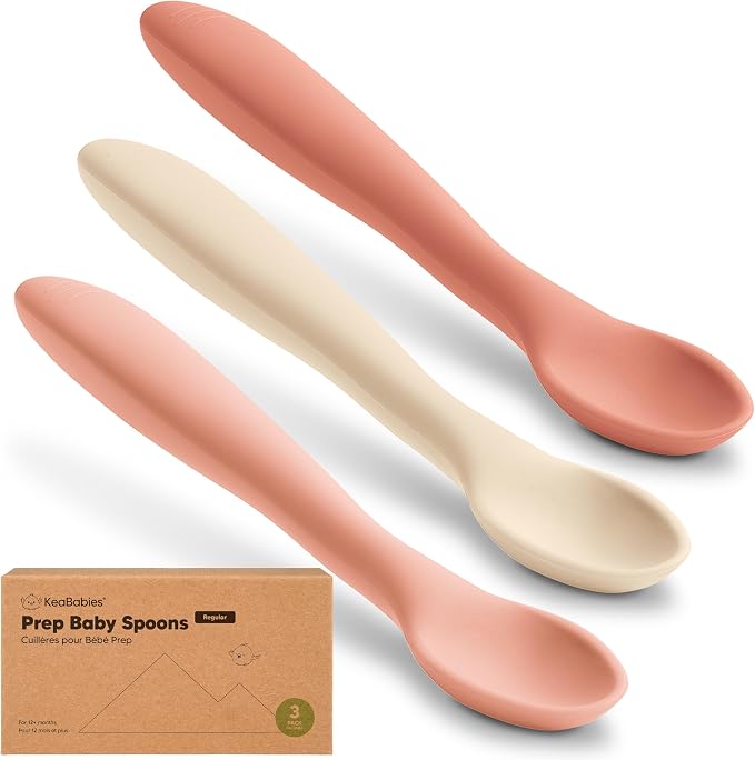 KeaBabies Silicone Baby Spoons, Self Feeding 6-12 months by KeaBabies