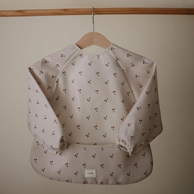 mushie Long Sleeve Baby Bib | Water Resistant Adjustable Fit - Image 2