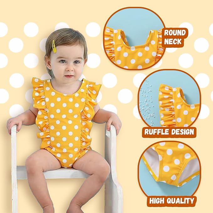Newborn Baby Girl Ruffle Swimsuit Infant Toddler One Piece Floral Bikini Beach - Image 4