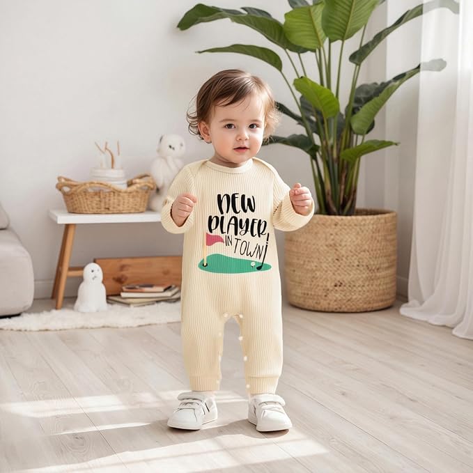 Fernvia Newborn Baby Boy Clothes Letters Print Bodysuit 3 6 9 12 18 Months Long - Image 2