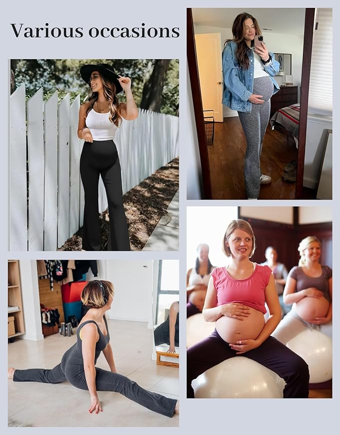 Fotociti Maternity Flare Leggings - Image 6