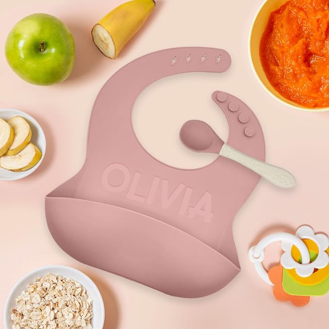 Personalized Silicone Bib and Spoon Set - Image 5