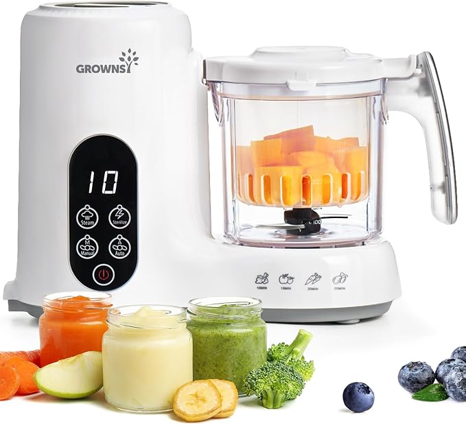 GROWNSY Baby Food Maker with Steam Basket, One Step Baby Food Processor Steamer by GROWNSY