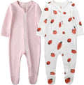 O2 BABY Baby Boys Girls Organic Cotton Zip-Front Sleeper Pajamas, Footed Sleep by O2BABY