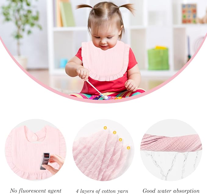 Baby Bibs Muslin Drool Teething Drooling Bibs - Image 4