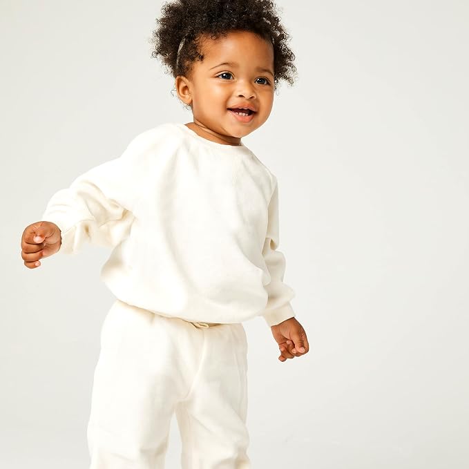 HonestBaby Baby 2-Piece Cozy Velour 100% Organic Cotton Sweatshirt and Jogger - Image 6
