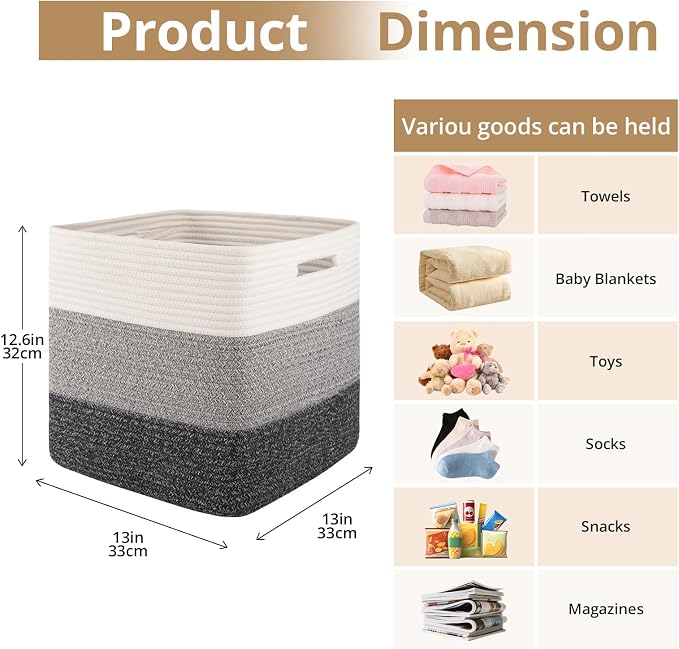 OIAHOMY 13 Kallax Inch Cube Storage Bins, Kallax Insert Storage Baskets - Image 2