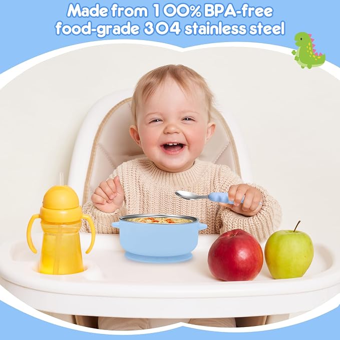 2 Pack Stainless Steel Baby Bowls - Image 3