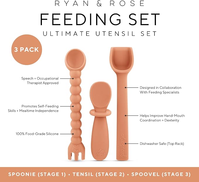 Ryan & Rose Ultimate Baby Utensil Set of 3 Silicone Baby Spoons Silicone - Image 2