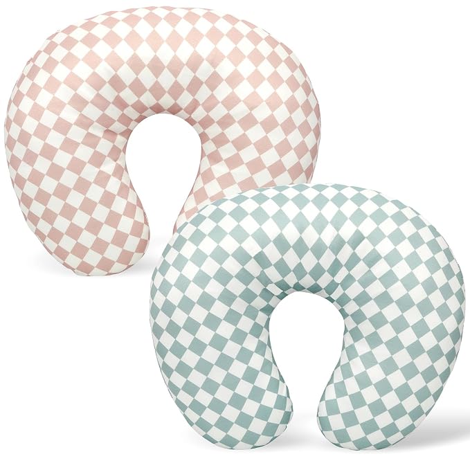 FEBSNOW 2 Pack Baby Nursing Pillow Cover, Stretchy Soft Cotton Nursing Cover by HOMECRAFTBEAUTYBABY