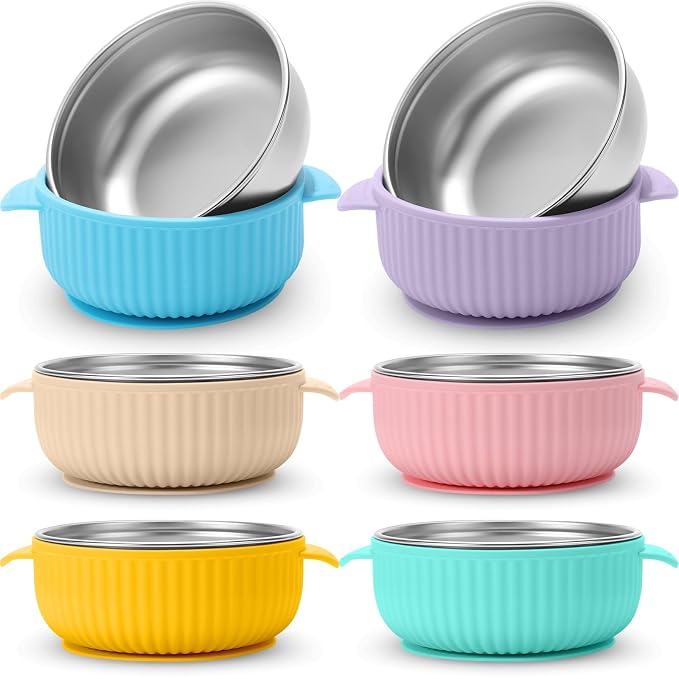 Nuogo 6 Pcs Stainless Steel Baby Bowls by Nuogo