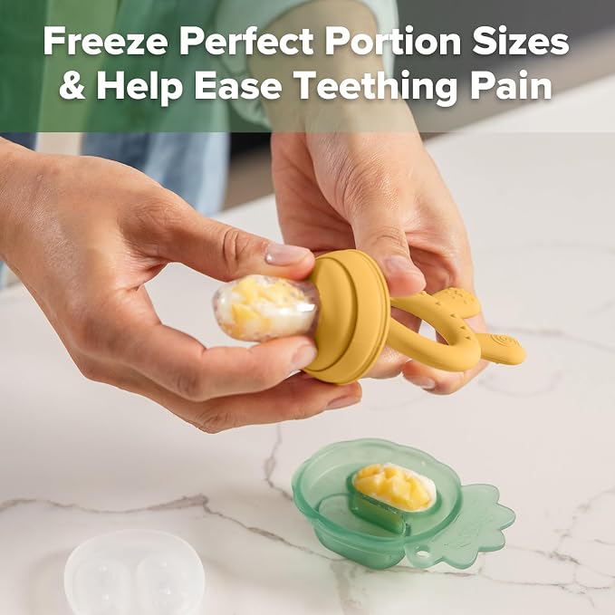 Haakaa Baby Fruit Food Feeder & Mini Freezer Nibble Tray Combo, Breastmilk - Image 3