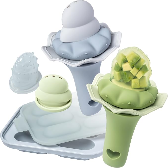 Moonkie Baby Fruit Feeder with Freezer Tray, BPA Free Silicone Food Feeder by Moonkie