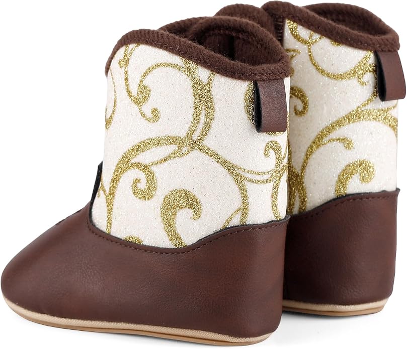 MK MATT KEELY Leather Western Boots Cowboy Bootie Soft Sole Non-Slip Crib Shoes - Image 4